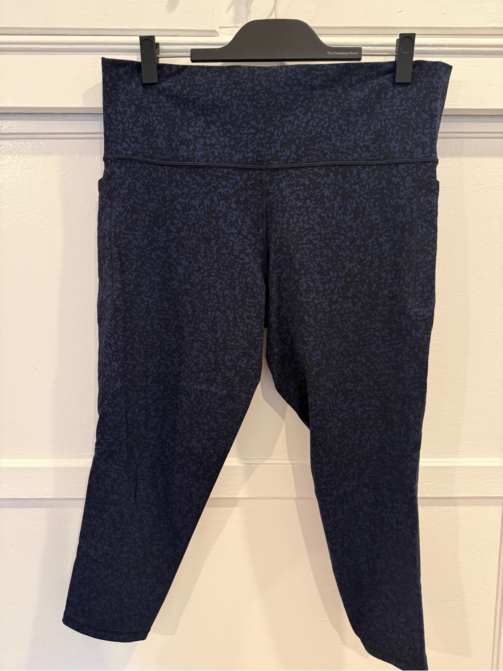 Athleta Navy Speckled High-Waist Cropped Leggings